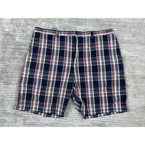 Savane Shorts Mens 44 Red White Blue‎ Plaid Comfort